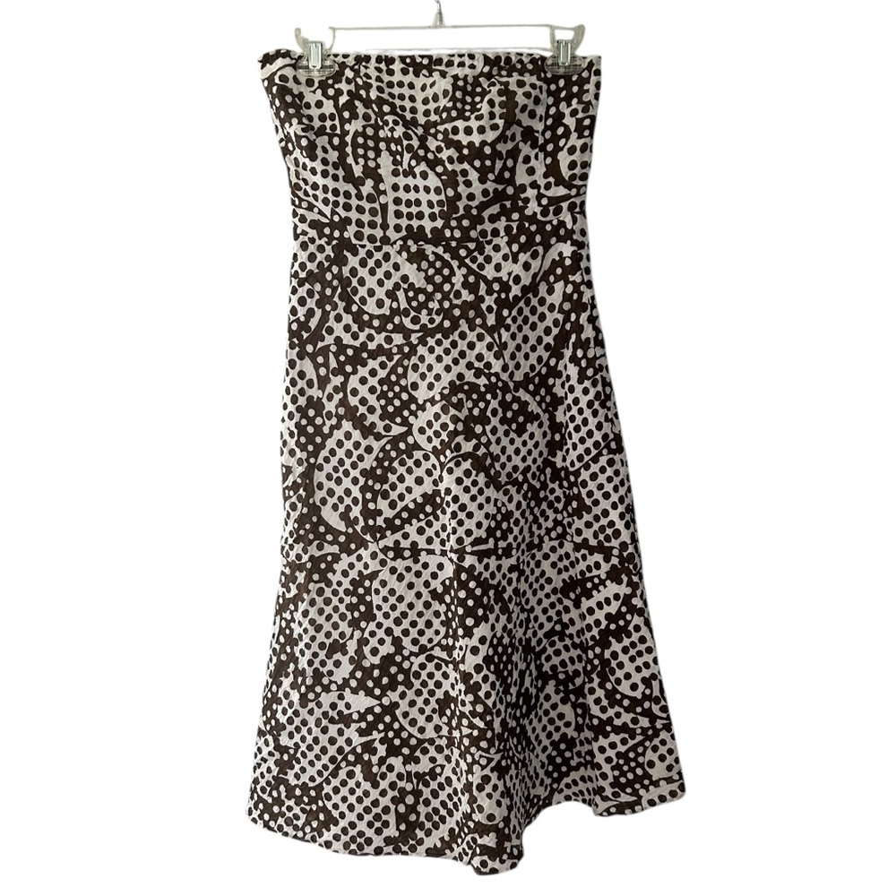 J. Crew Dress Strapless Polkadots Seersucker Cotton I3